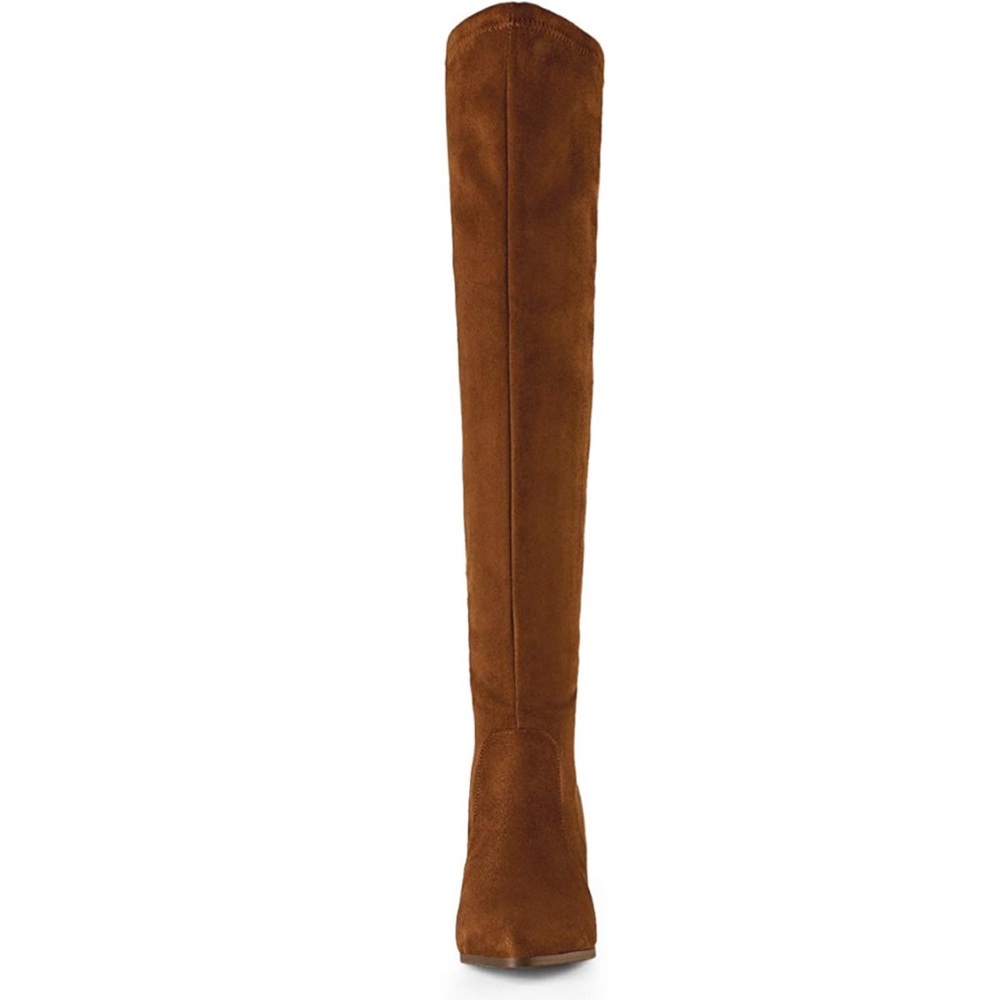 Thigh High Boots Over The Knee Stretch Block Heel - Picture 3 of 8